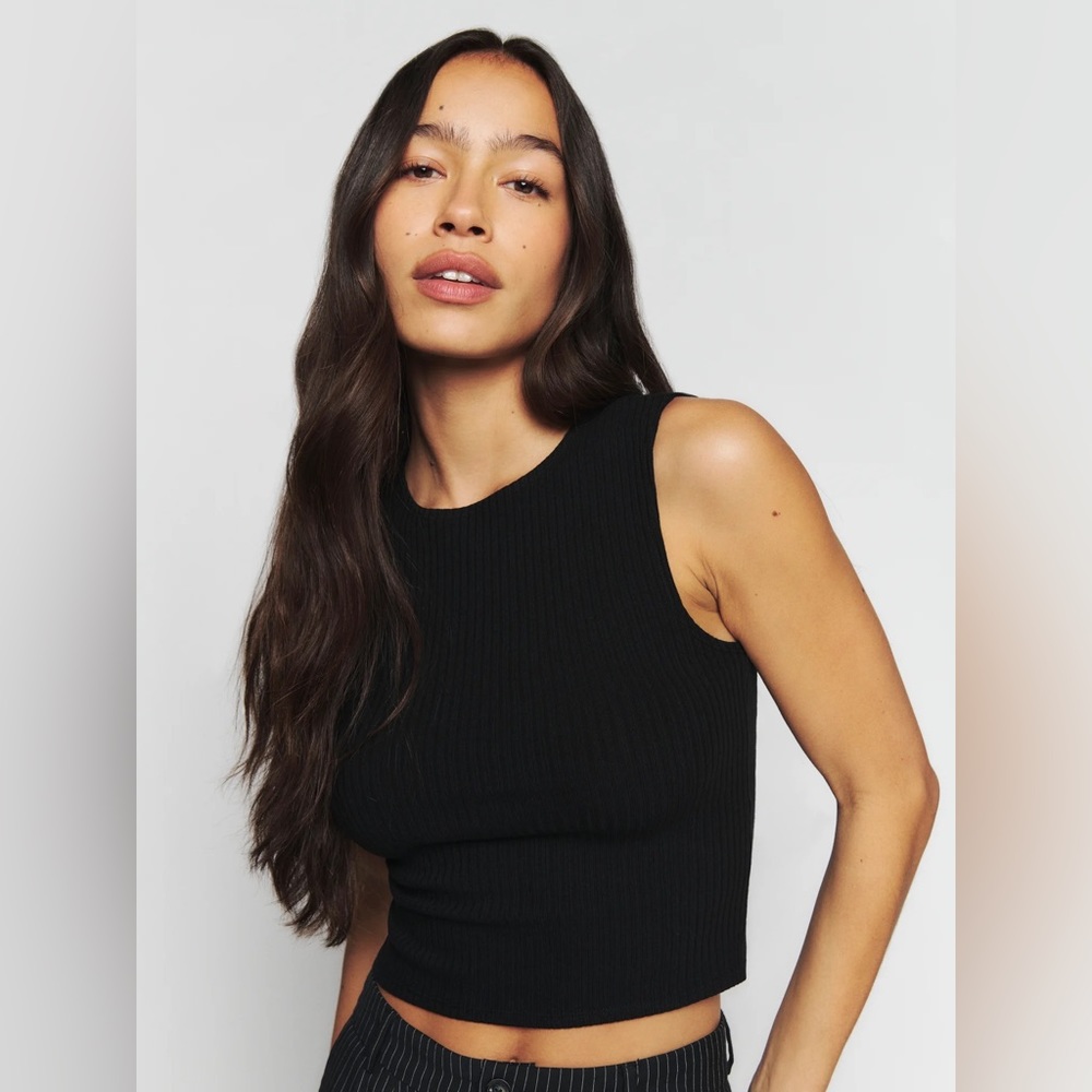 Reformation Black Crop Top